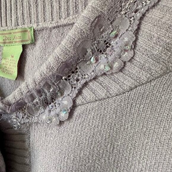 Vintage Knit Capelet Womens MEDIUM Sequin Lace Boho Cottagecore Retro Wedding - Picture 5 of 8